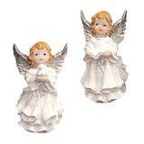Maxbell 2Pcs Resin Angel Figurines Art Ornament Angel Decoration for Desktop