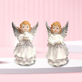 Maxbell 2Pcs Resin Angel Figurines Art Ornament Angel Decoration for Desktop
