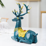 Maxbell 2x Reindeer Statue Couple Elk Lover Modern Window Home Decor Shelf