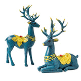 Maxbell 2x Reindeer Statue Couple Elk Lover Modern Window Home Decor Shelf