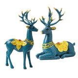 Maxbell 2x Reindeer Statue Couple Elk Lover Modern Window Home Decor Shelf