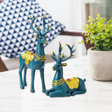 Maxbell 2x Reindeer Statue Couple Elk Lover Modern Window Home Decor Shelf
