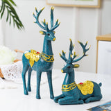 Maxbell 2x Reindeer Statue Couple Elk Lover Modern Window Home Decor Shelf
