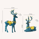Maxbell 2x Reindeer Statue Couple Elk Lover Modern Window Home Decor Shelf
