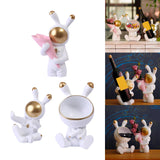 Maxbell Modern Rabbit Statue Miniature Figurine Bunny Sculpture Ornament Resin Craft Vase