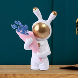 Maxbell Modern Rabbit Statue Miniature Figurine Bunny Sculpture Ornament Resin Craft Vase