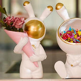 Maxbell Modern Rabbit Statue Miniature Figurine Bunny Sculpture Ornament Resin Craft Vase
