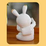 Maxbell Modern Rabbit Statue Miniature Figurine Bunny Sculpture Ornament Resin Craft Drink Bottle Rack