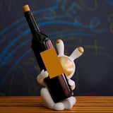 Maxbell Modern Rabbit Statue Miniature Figurine Bunny Sculpture Ornament Resin Craft Drink Bottle Rack