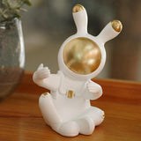 Maxbell Modern Rabbit Statue Miniature Figurine Bunny Sculpture Ornament Resin Craft Drink Bottle Rack
