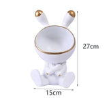 Maxbell Modern Rabbit Statue Miniature Figurine Bunny Sculpture Ornament Resin Craft Storage Box