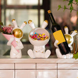 Maxbell Modern Rabbit Statue Miniature Figurine Bunny Sculpture Ornament Resin Craft Storage Box