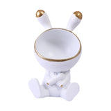 Maxbell Modern Rabbit Statue Miniature Figurine Bunny Sculpture Ornament Resin Craft Storage Box