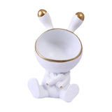 Maxbell Modern Rabbit Statue Miniature Figurine Bunny Sculpture Ornament Resin Craft Storage Box