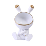 Maxbell Modern Rabbit Statue Miniature Figurine Bunny Sculpture Ornament Resin Craft Storage Box