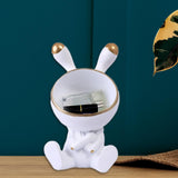 Maxbell Modern Rabbit Statue Miniature Figurine Bunny Sculpture Ornament Resin Craft Storage Box
