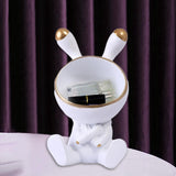 Maxbell Modern Rabbit Statue Miniature Figurine Bunny Sculpture Ornament Resin Craft Storage Box