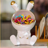 Maxbell Modern Rabbit Statue Miniature Figurine Bunny Sculpture Ornament Resin Craft Storage Box