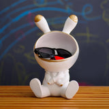 Maxbell Modern Rabbit Statue Miniature Figurine Bunny Sculpture Ornament Resin Craft Storage Box