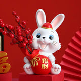 Maxbell Auspicious Rabbit Statue Animal Figurine for Drawing Room Home Decorations Vase