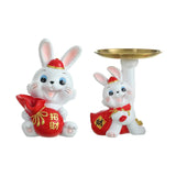 Maxbell Auspicious Rabbit Statue Animal Figurine for Drawing Room Home Decorations Vase