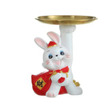 Maxbell Auspicious Rabbit Statue Animal Figurine for Drawing Room Home Decorations Tray