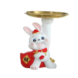 Maxbell Auspicious Rabbit Statue Animal Figurine for Drawing Room Home Decorations Tray