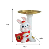 Maxbell Auspicious Rabbit Statue Animal Figurine for Drawing Room Home Decorations Tray