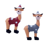 Maxbell Deer Statue Collection Animal Miniatures Craft for Bar Living Room Birthday Red