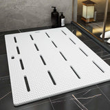 Maxbell Bathroom Bath Mat Absorbent Non Slip Rug Comfortable Shower Carpets Soft white