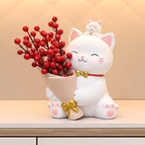 Maxbell Resin Cat Statue Flowerpot Stems Bunch Party Home Plant Planters Flower Vase