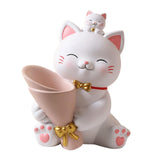 Maxbell Resin Cat Statue Flowerpot Stems Bunch Party Home Plant Planters Flower Vase