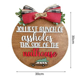 Maxbell Christmas Door Sign Xmas Wreath Durable for Shops Festival Indoor Outdoor Brown