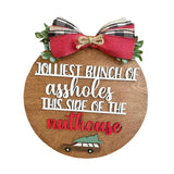 Maxbell Christmas Door Sign Xmas Wreath Durable for Shops Festival Indoor Outdoor Brown