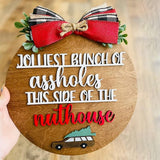 Maxbell Christmas Door Sign Xmas Wreath Durable for Shops Festival Indoor Outdoor Brown