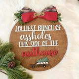 Maxbell Christmas Door Sign Xmas Wreath Durable for Shops Festival Indoor Outdoor Brown