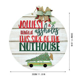 Maxbell Christmas Door Sign Xmas Wreath Durable for Shops Festival Indoor Outdoor White