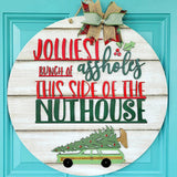 Maxbell Christmas Door Sign Xmas Wreath Durable for Shops Festival Indoor Outdoor White