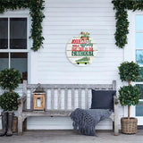 Maxbell Christmas Door Sign Xmas Wreath Durable for Shops Festival Indoor Outdoor White