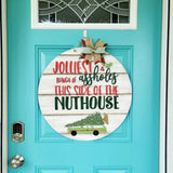 Maxbell Christmas Door Sign Xmas Wreath Durable for Shops Festival Indoor Outdoor White