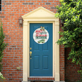 Maxbell Christmas Door Sign Xmas Wreath Durable for Shops Festival Indoor Outdoor White