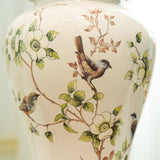 Maxbell Porcelain Temple Jar Vase Decorative with Lid for Office Entryway Shelf S