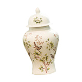 Maxbell Porcelain Temple Jar Vase Decorative with Lid for Office Entryway Shelf S