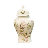 Maxbell Porcelain Temple Jar Vase Decorative with Lid for Office Entryway Shelf S