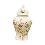 Maxbell Porcelain Temple Jar Vase Decorative with Lid for Office Entryway Shelf S