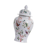 Maxbell Porcelain Temple Jar Vase Decorative with Lid for Office Entryway Shelf M