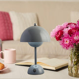Maxbell USB Mushroom Bud Lamp Lamp LED Study Decorative Metal for Bar Living Room Gray