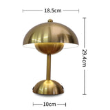 Maxbell USB Mushroom Bud Lamp Lamp LED Study Decorative Metal for Bar Living Room Gold