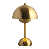 Maxbell USB Mushroom Bud Lamp Lamp LED Study Decorative Metal for Bar Living Room Gold