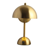 Maxbell USB Mushroom Bud Lamp Lamp LED Study Decorative Metal for Bar Living Room Gold